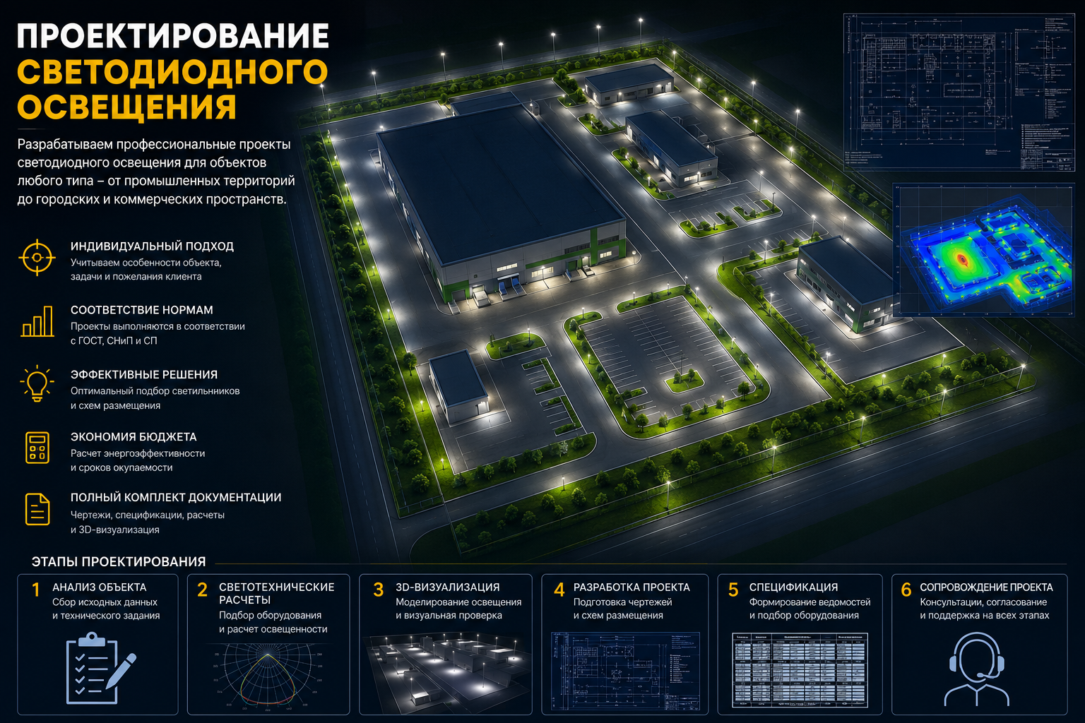 Проектирование светодиодного освещения